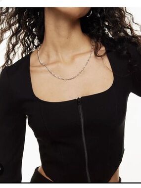 Aritzia Sunday Best Maverick Long Sleeve Top, Black, Small